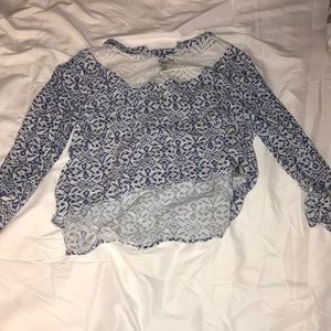 Full Tilt blue and white kids blouse